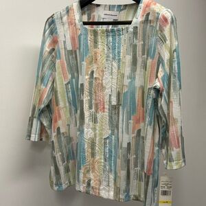 Alfred Dunner Multicolor Blouse Size M. NWT